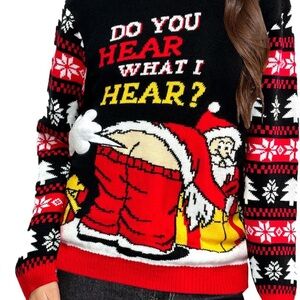 Festive Santa Sweater - Black and Red